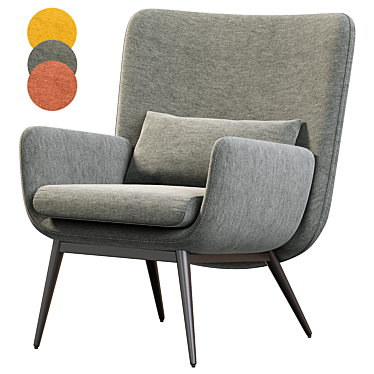 Minimalistic Modern Cammy Armchair 3D model image 1 