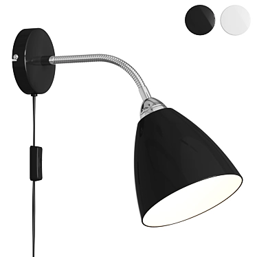 Nordlux Black Metal Wall Light 3D model image 1 