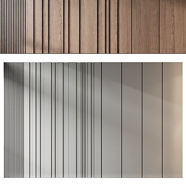 Wooden Wall Panels Set 271 3D model image 1 