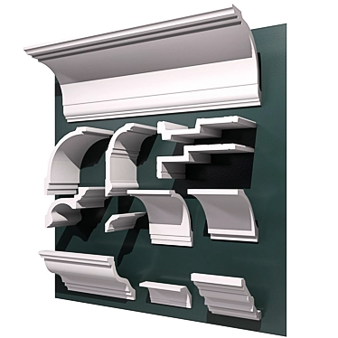 Decorative Polystyrene Cornices 3D model image 1 