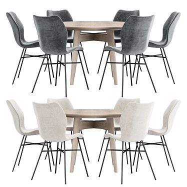 Modern Chic Dining Set 103 3D model image 1 