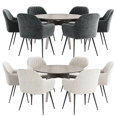 Modern Dining Set - Chic Collection 3D model image 1 