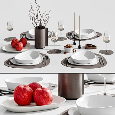 Scandinavian Style Table Setting 3D model image 1 