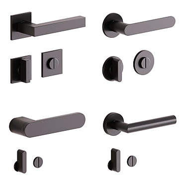 Olivari Set 1 Door Handles 3D model image 1 