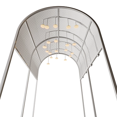 Modern Metal Arc Light Fixture 3D model image 1 