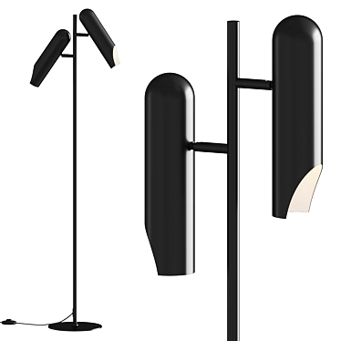 Sleek Linked Moving Floor Lamp 3D model image 1 