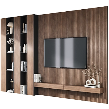 Modern TV Wall Decor Set 3D model image 1 