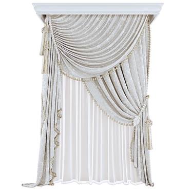 Soft Flannel Washed Curtains 3D model image 1 