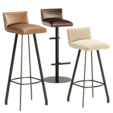 Modern Fabric Barstool GREG Variants 3D model image 1 