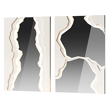 Decorative Plaster Wall & Mirror 3D model image 1 