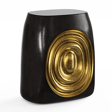 Elegant Black and Gold Stool 3D model image 1 