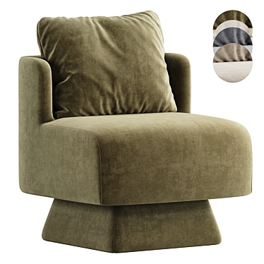 Swivel Barrel Chair Slipcovered Rotation 3D model image 1 