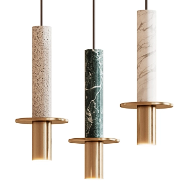  Sleek Agesta Metal Stone Lamp 3D model image 1 