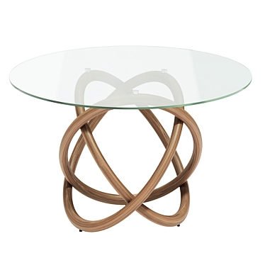 Elegant Round Glass-Top Dining Table 3D model image 1 