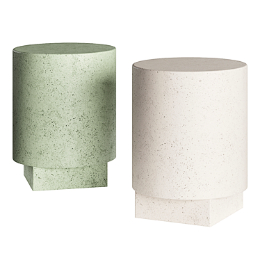 Sculptural CIMENTO Tronchetto Stools 3D model image 1 