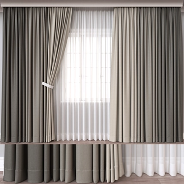 Vray Rendered Curtain 3D Model 3D model image 1 