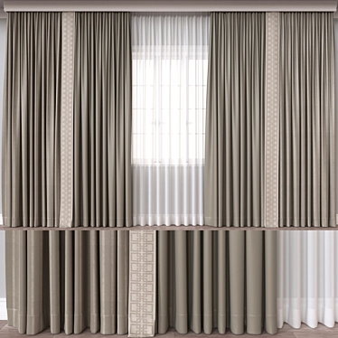 Multiformat 3D Curtain Model, 126197 Polys 3D model image 1 