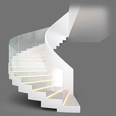 Modern Spiral Staircase Kit 03 3D model image 1 