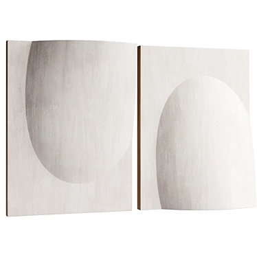 Dual Oval Abstract Wall Art 3D model image 1 