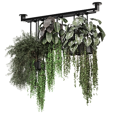 Metal Box Hanging Plant Set 3D model image 1 