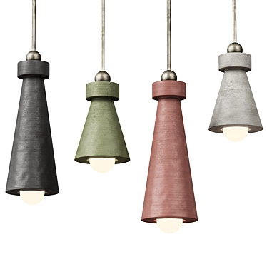 Paloma Ceramic Pendant Light Collection 3D model image 1 