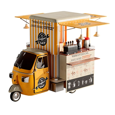 PA Yellow Coffee Truck Model 3D model image 1 