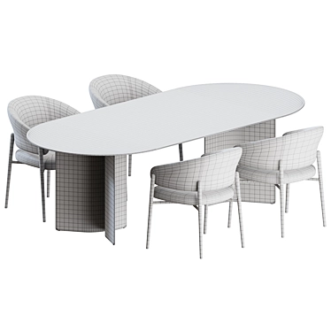 Marelli Linda Dining Set 5pc 3D model image 1 