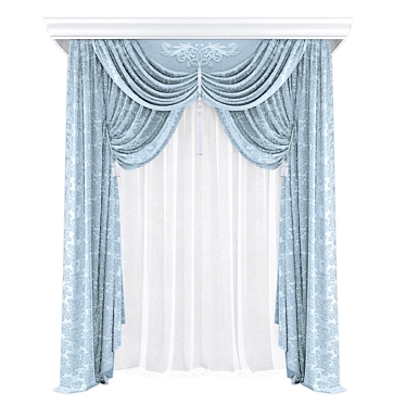 Polyester Curtains 3D Rendered Texture 3D model image 1 