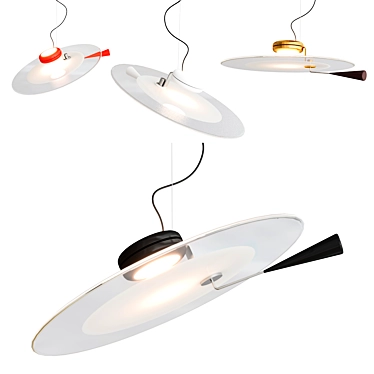 Modern Glass Pendant Lamp Stilnovo 3D model image 1 