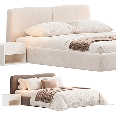 Modern Vico Bed in 3D 3D model image 1 