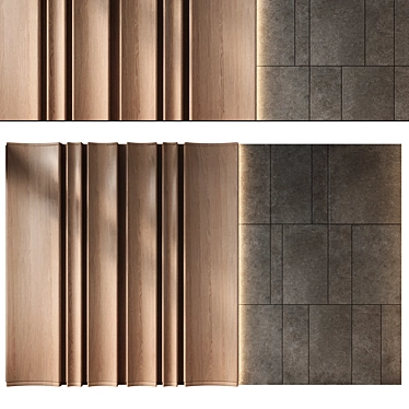 Rustic Wood Wall Panels 3D model image 1 