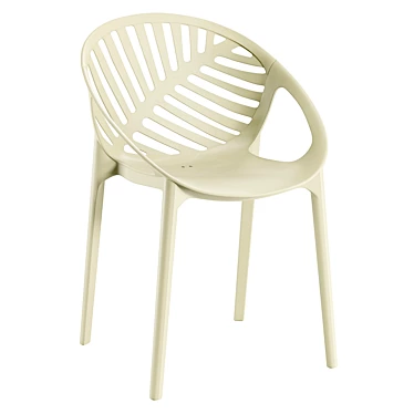 Monstera Chair, Beige-Green, 555x525xH820 mm 3D model image 1 