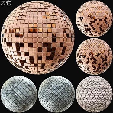 Metallic Mosaic Tile Texture Pack 3D model image 1 