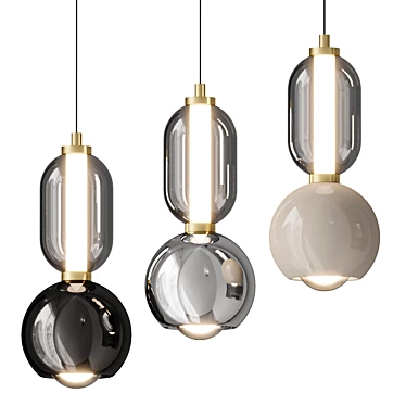 Glossy PBR Pendant Lamp 3D model image 1 