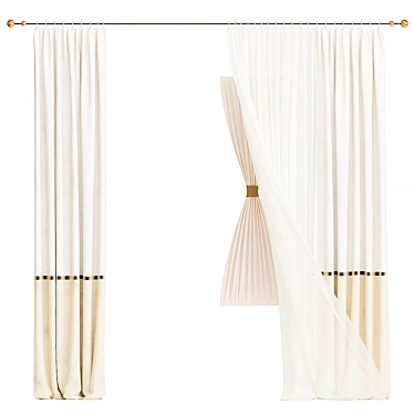 Elegant Window Treatment Piece 3D model image 1 