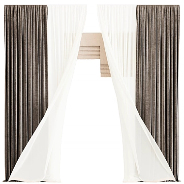 Elegant Velvet Curtain 08 3D model image 1 