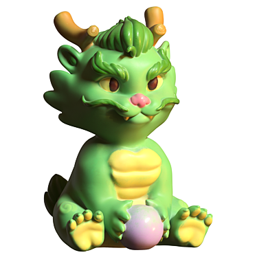 Majestic Dragon Figurine 5" Statue 3D model image 1 