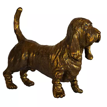 Chilly Basset Hound Dog Figurine 3D model image 1 