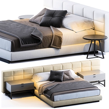 Elegant Lawrence Bed by Minotti 3D model image 1 