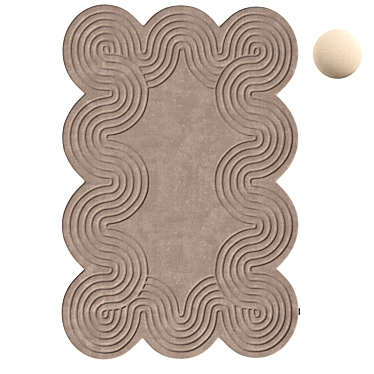 Helix Wool Rug Set Taupe Cream 3D model image 1 