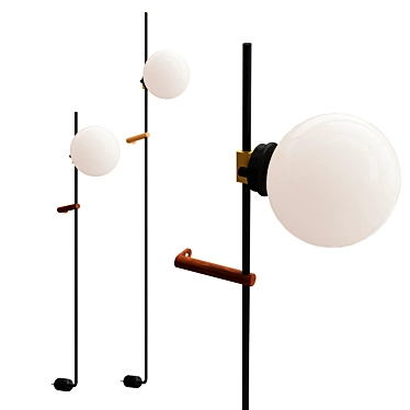 Contemporary Lynea Wall Lamps, Black/White 3D model image 1 