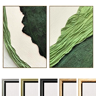 Plaster Dual Photo Frame Texture 3D model image 1 