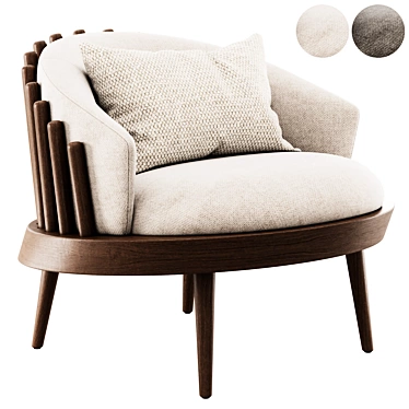 Elegant Fane Upholstered Armchair 3D model image 1 