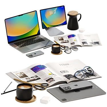 Apple Desk Set Bundle 3D model image 1 