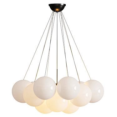 Modern PBR Chandelier, Glossy Materials 3D model image 1 