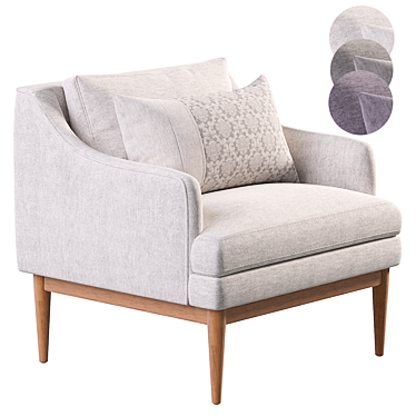 Modern Howell Wood Base Chair 3D model image 1 