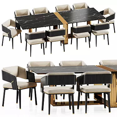 Elegant Vertigo Dining Set 3D model image 1 