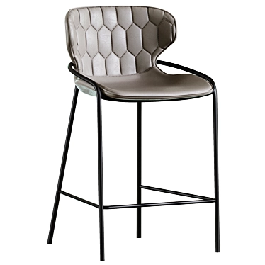 Nairobi Half-Bar Stool, Gray 3D model image 1 