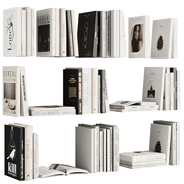 Book Set V1 2016 3D Model 3D model image 1 