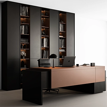 Executive Office Desk - Modern Workstation 3D model image 1 